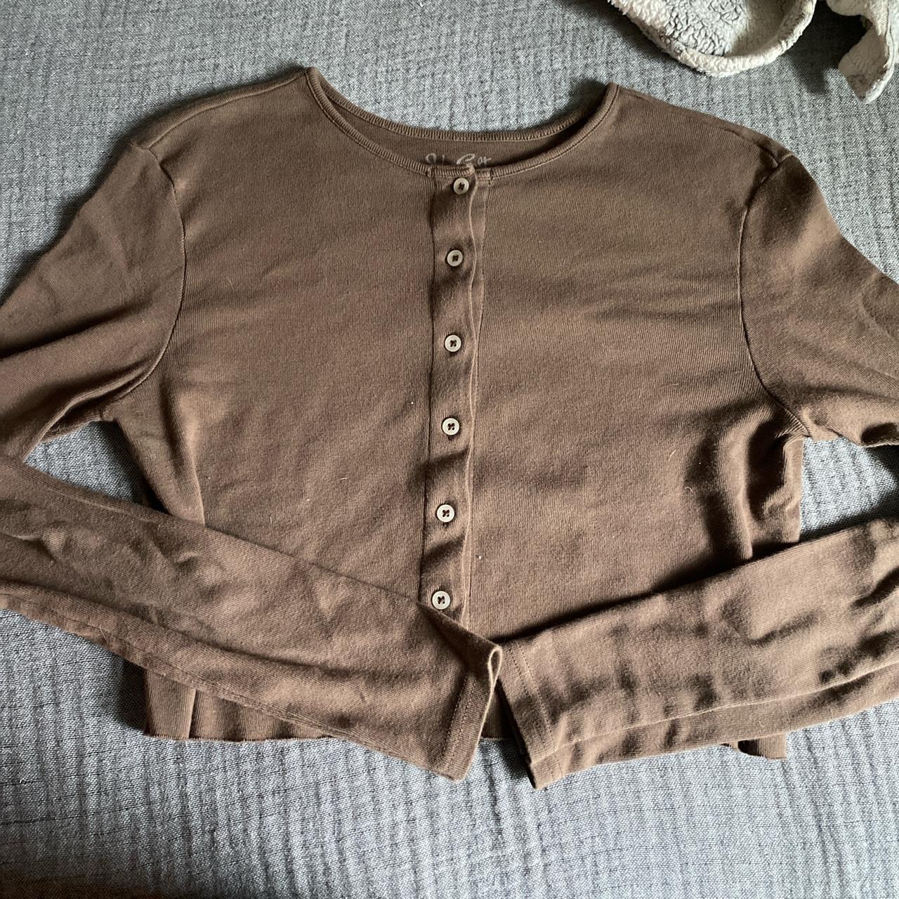 brandy long sleeve button up! this top is so soft... Depop