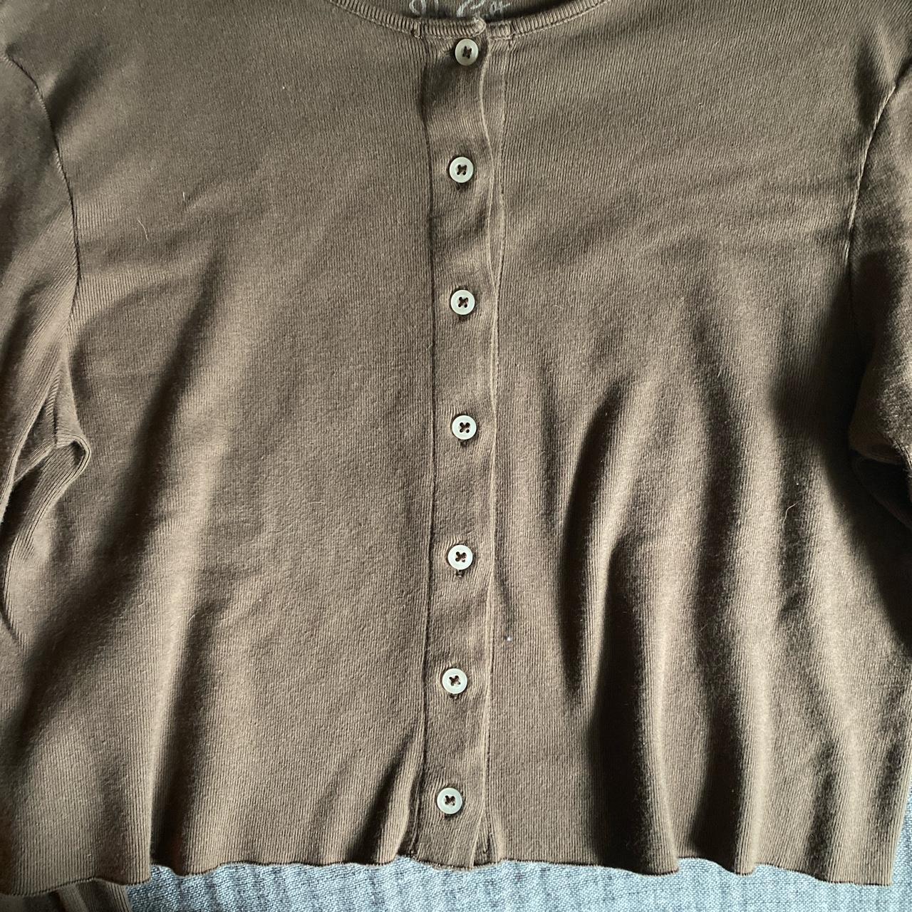 brandy long sleeve button up! this top is so soft... - Depop