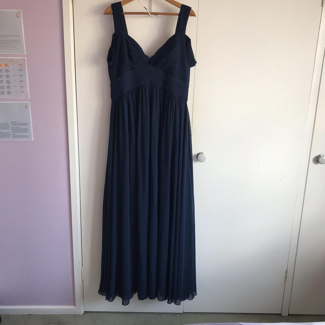 Forever Unique navy plus size plunge formal dress