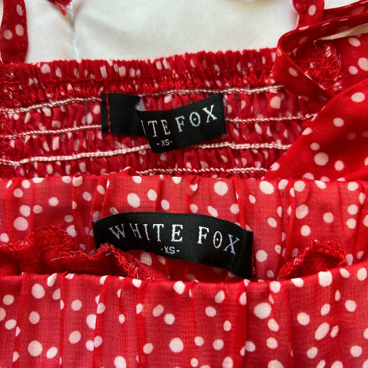 White fox red polka dot set Top and shorts are both... - Depop