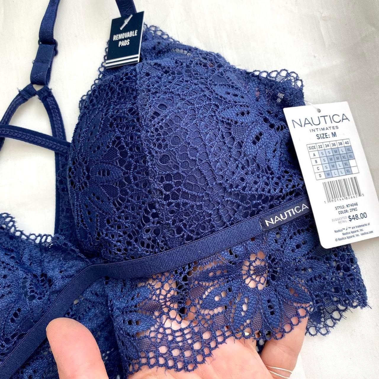 Nautica lace bralette in navy blue. Brand new with