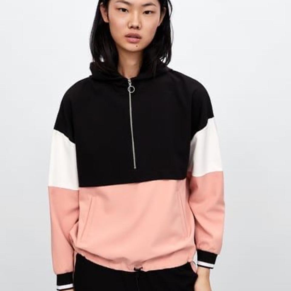 zara pink black and white tracksuit