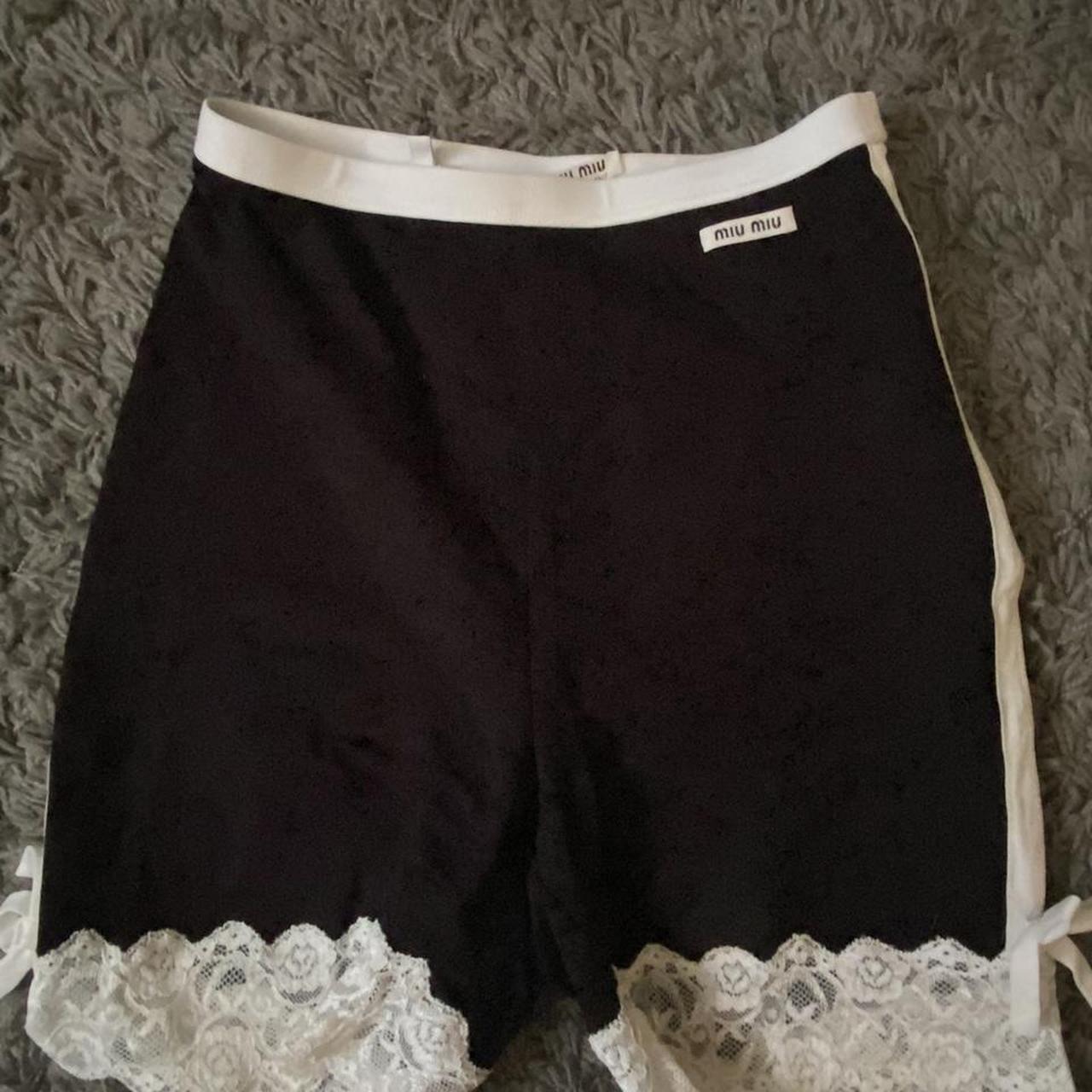 MIU MIU STRETCH JERSEY SHORTS NERO BLACK