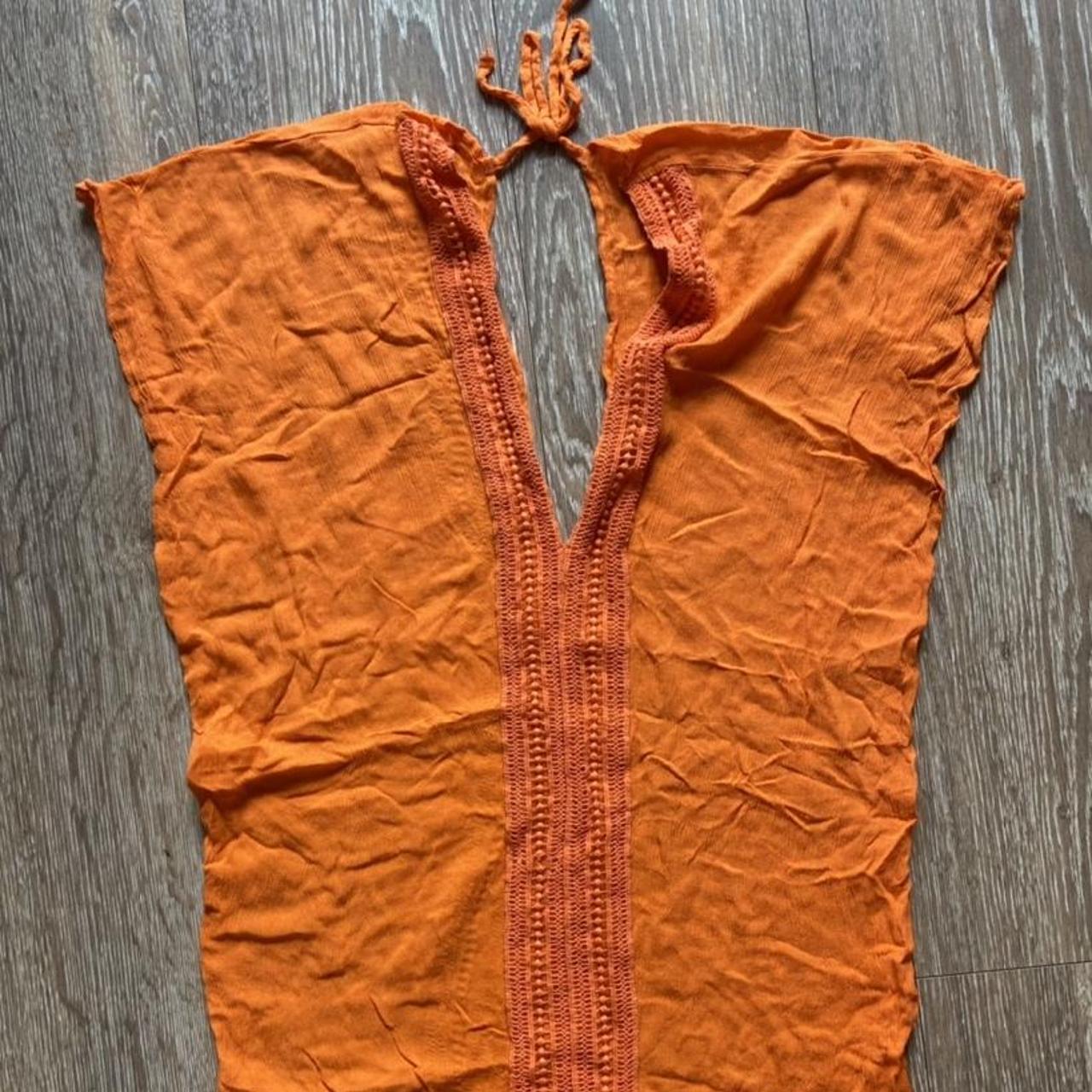 Bright Orange Beach Cover up beach wear holiday wear... Depop