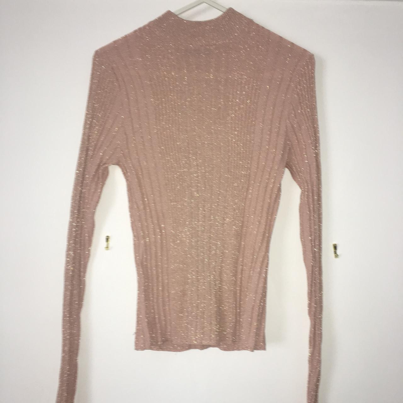 Baby pink glittery long sleeve top Worn ones, size... - Depop