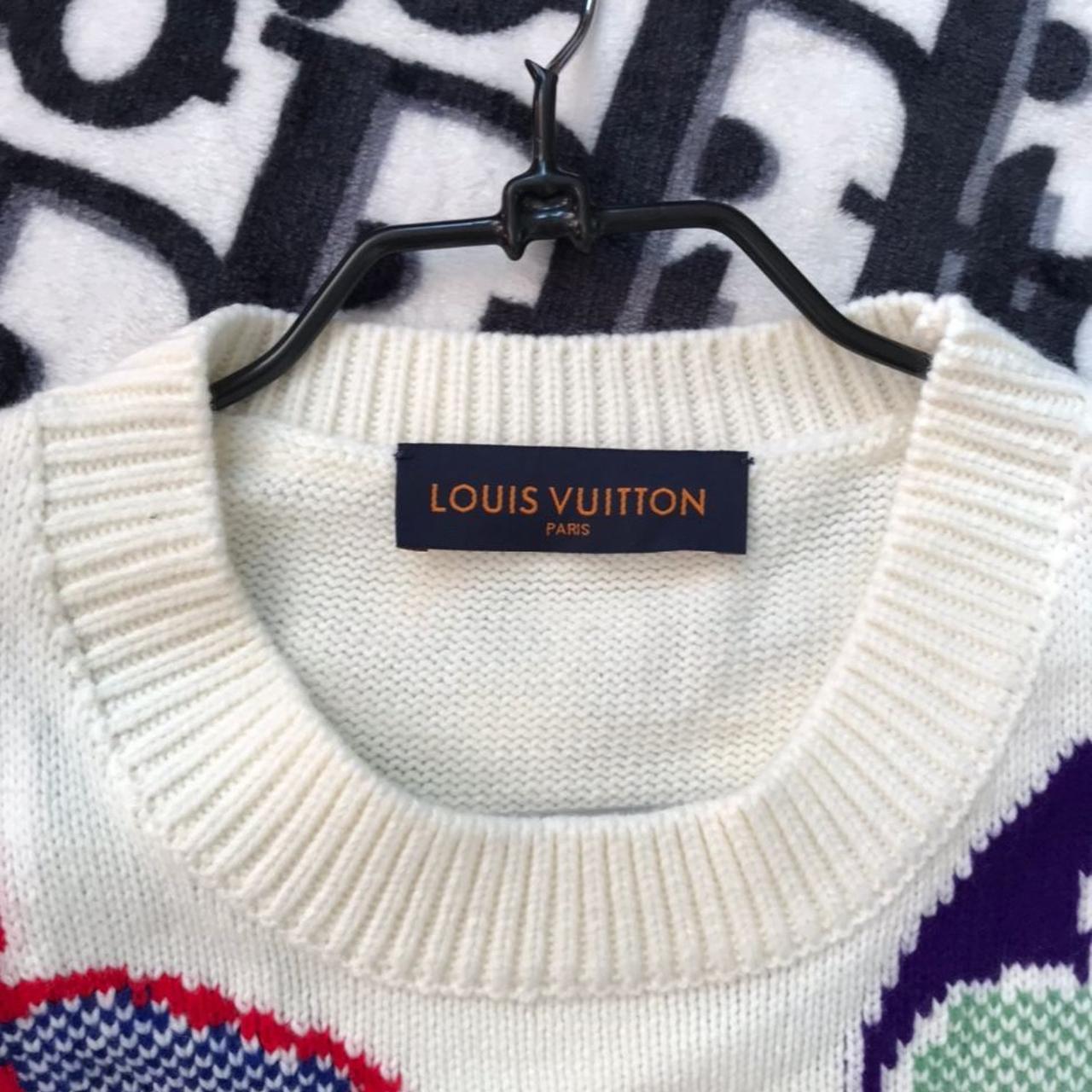 Louis Vuitton Multicolor Logo Printed Knit Crew Neck T-Shirt M Louis Vuitton