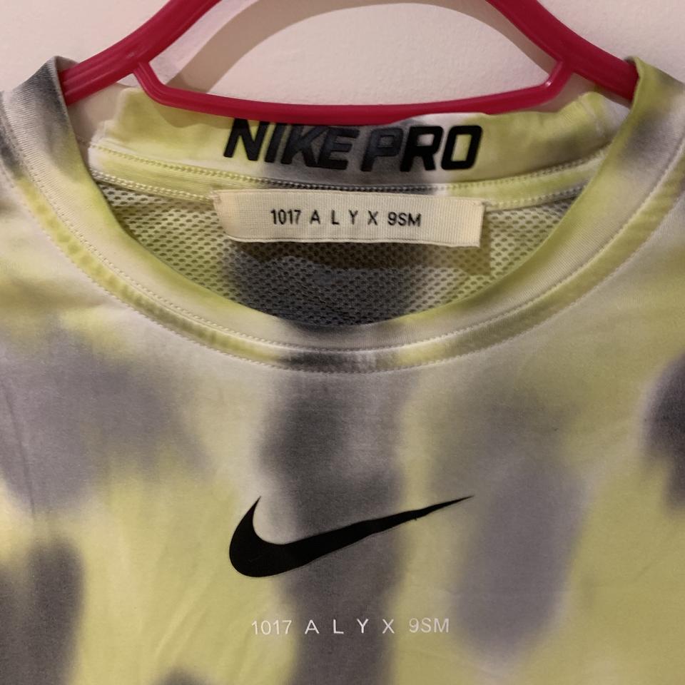 Alyx x Nike lycra yellow and grey tie dye top. Each... - Depop