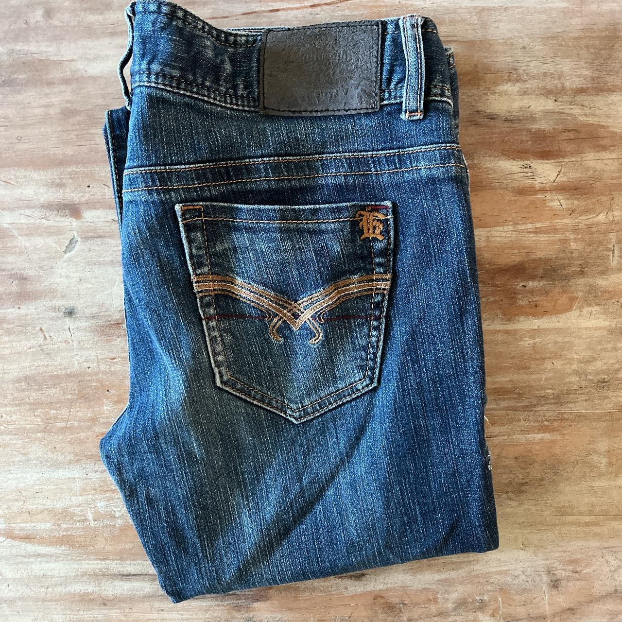 Authentic vintage E-Land denim low waisted flair... - Depop