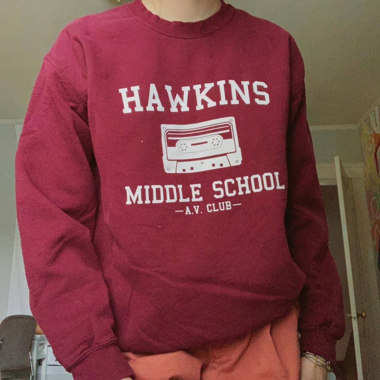 Hawkins middle school av club sweatshirt on sale