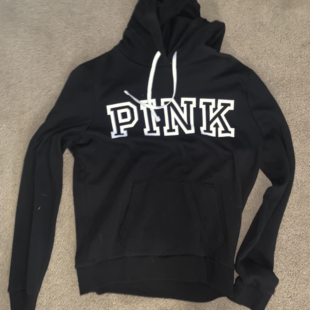 All black PINK hoodie No flaws Never worn Super... - Depop