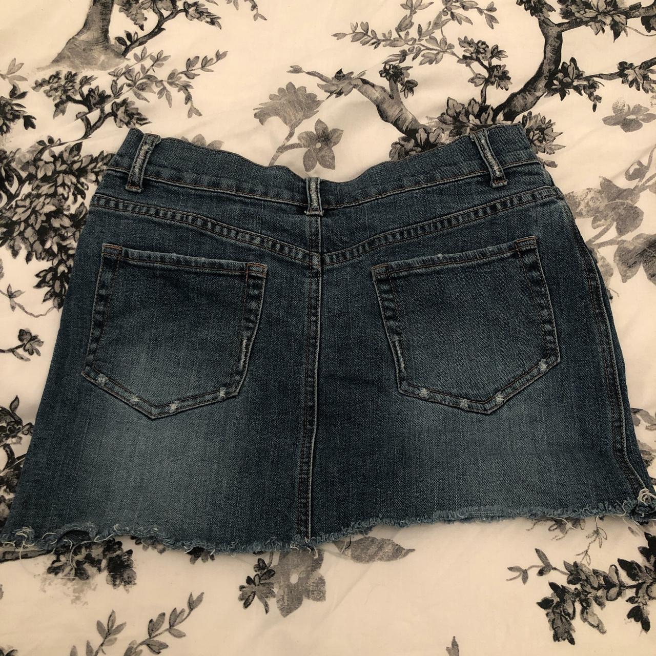 Garage size 10 denim cut off skirt great with tights... - Depop