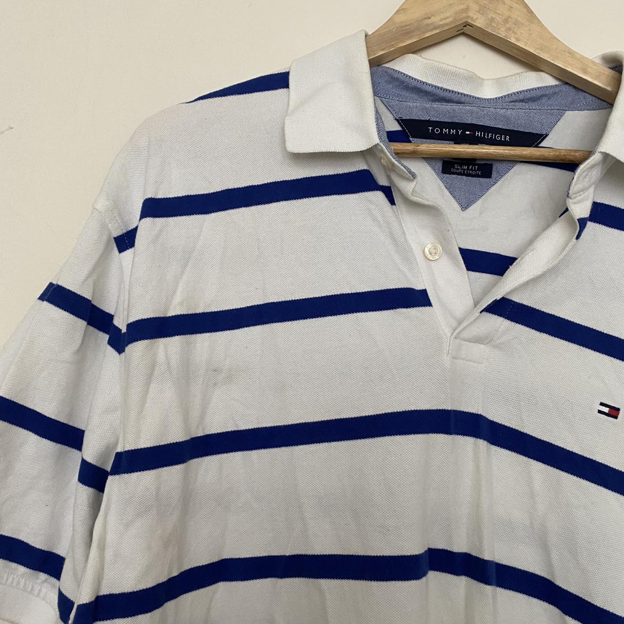 Tommy Hilfiger striped polo top label states XXL but... - Depop