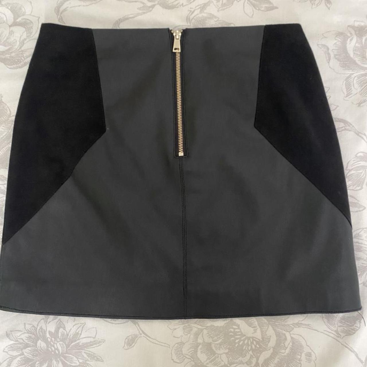 River Island leather mini skirt with suede panels... - Depop