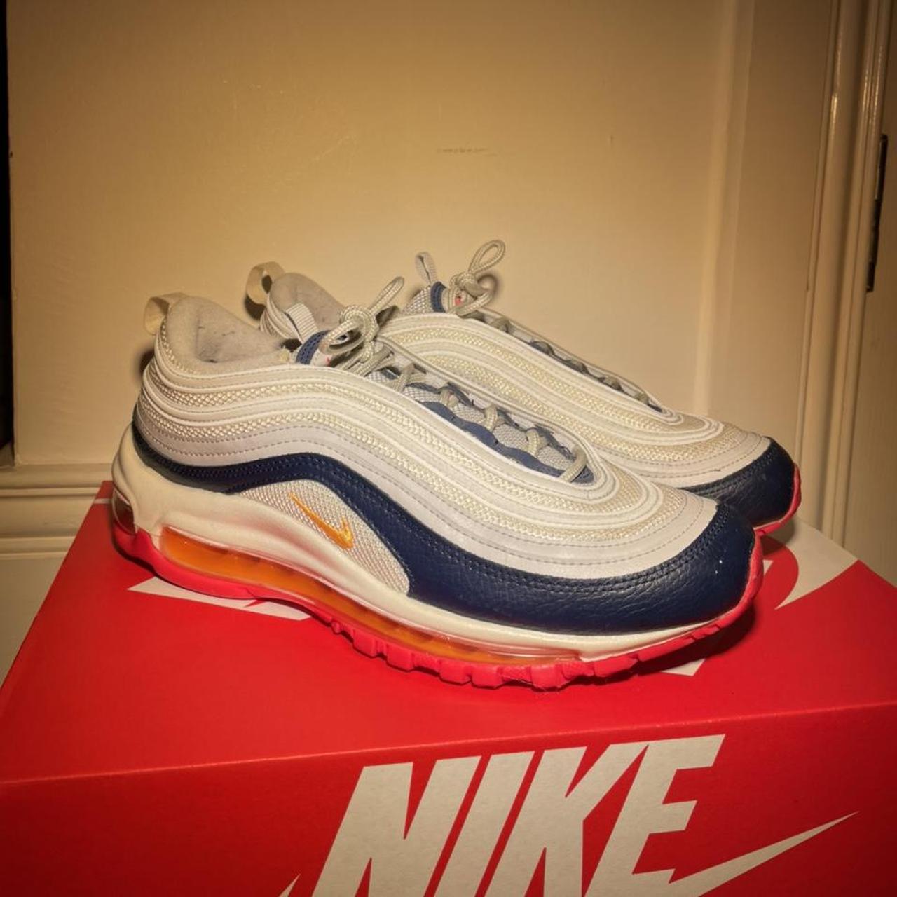 orange pink purple air max 97