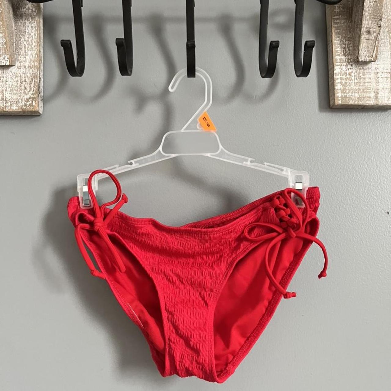 Red Bathing Suit Bottoms Size Medium swimwear... Depop