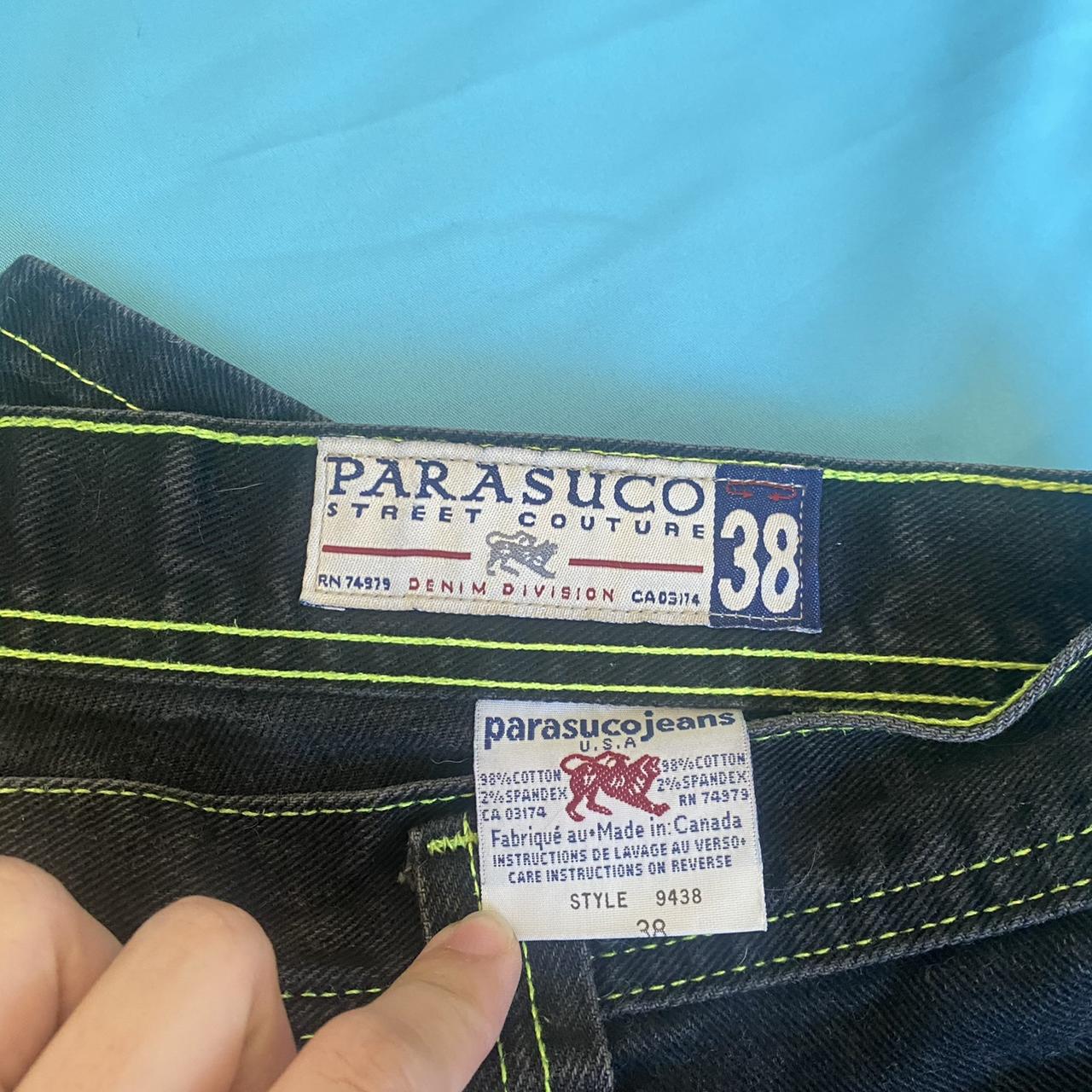 Parasuco Men's Black and Green Jeans (2)