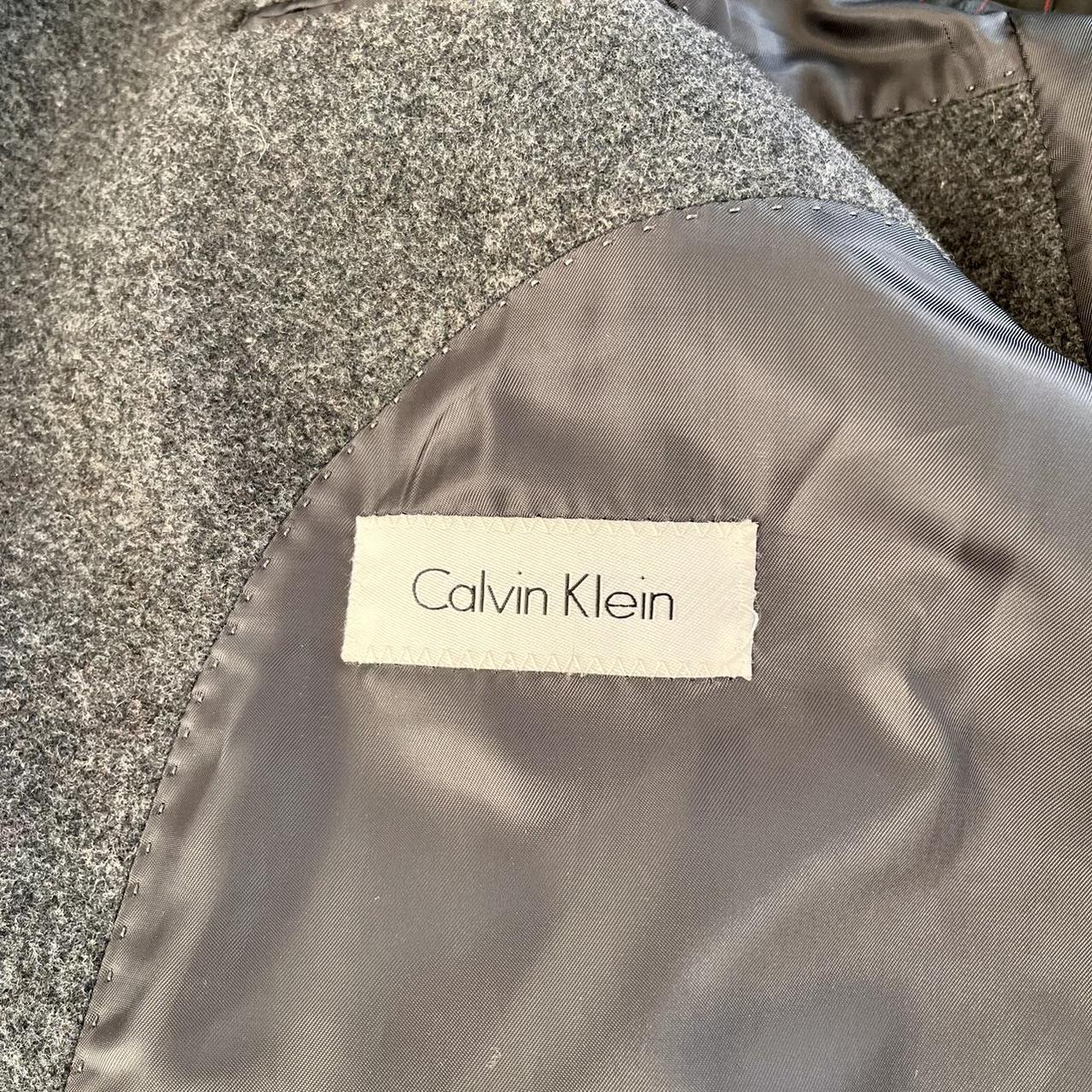 Calvin Klein Men’s Wool-Blend overcoat Like new Size... - Depop