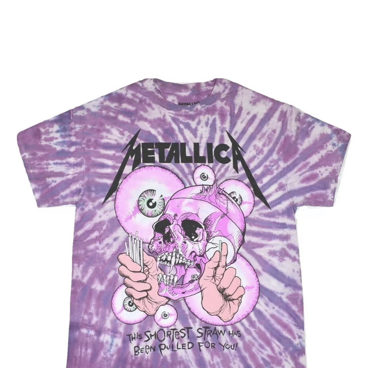 metallica the shortest straw tie dye t shirt