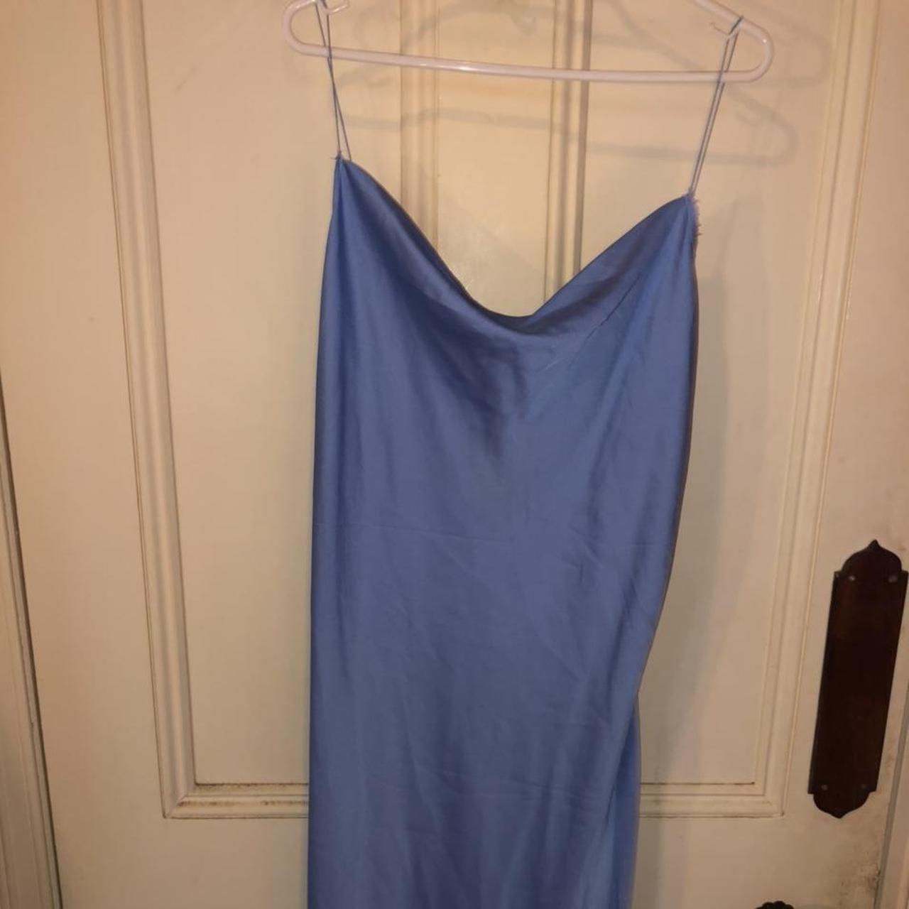 Repop! Beautiful satin periwinkle midi dress, size... - Depop