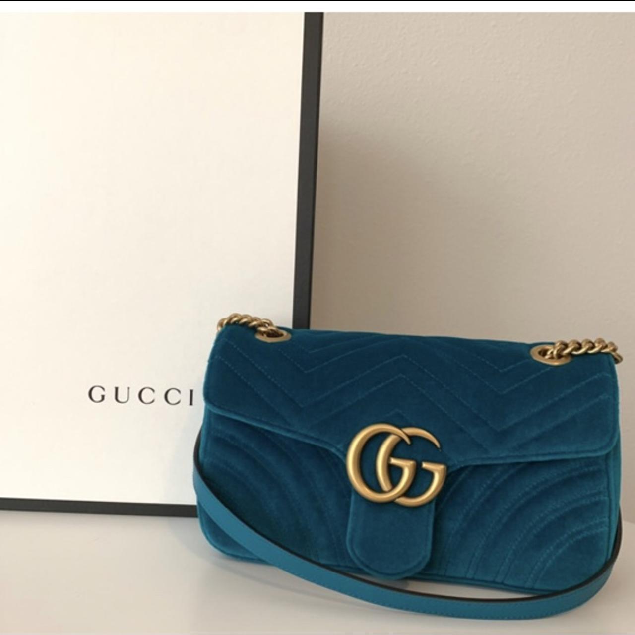 Gucci velvet bag on sale blue