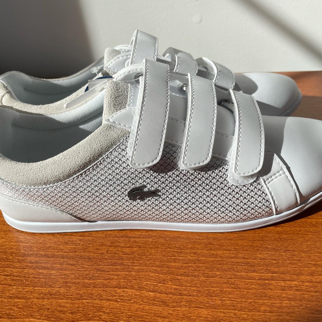 Brand new Lacoste white velcro sneakers So cute and