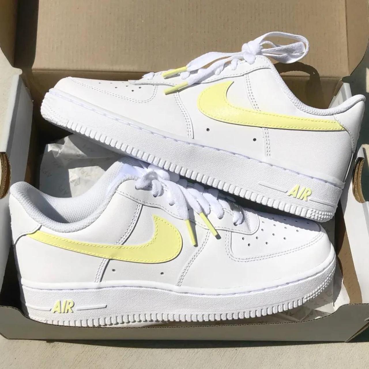 White and yellow Air Force 1 Not my picture, mine... - Depop