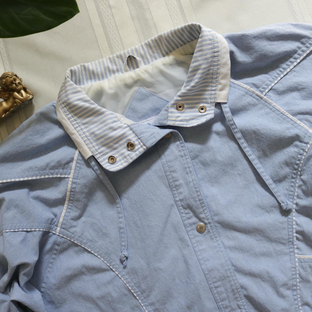 Casual light blue bomber jacket. Would be a slightly... - Depop