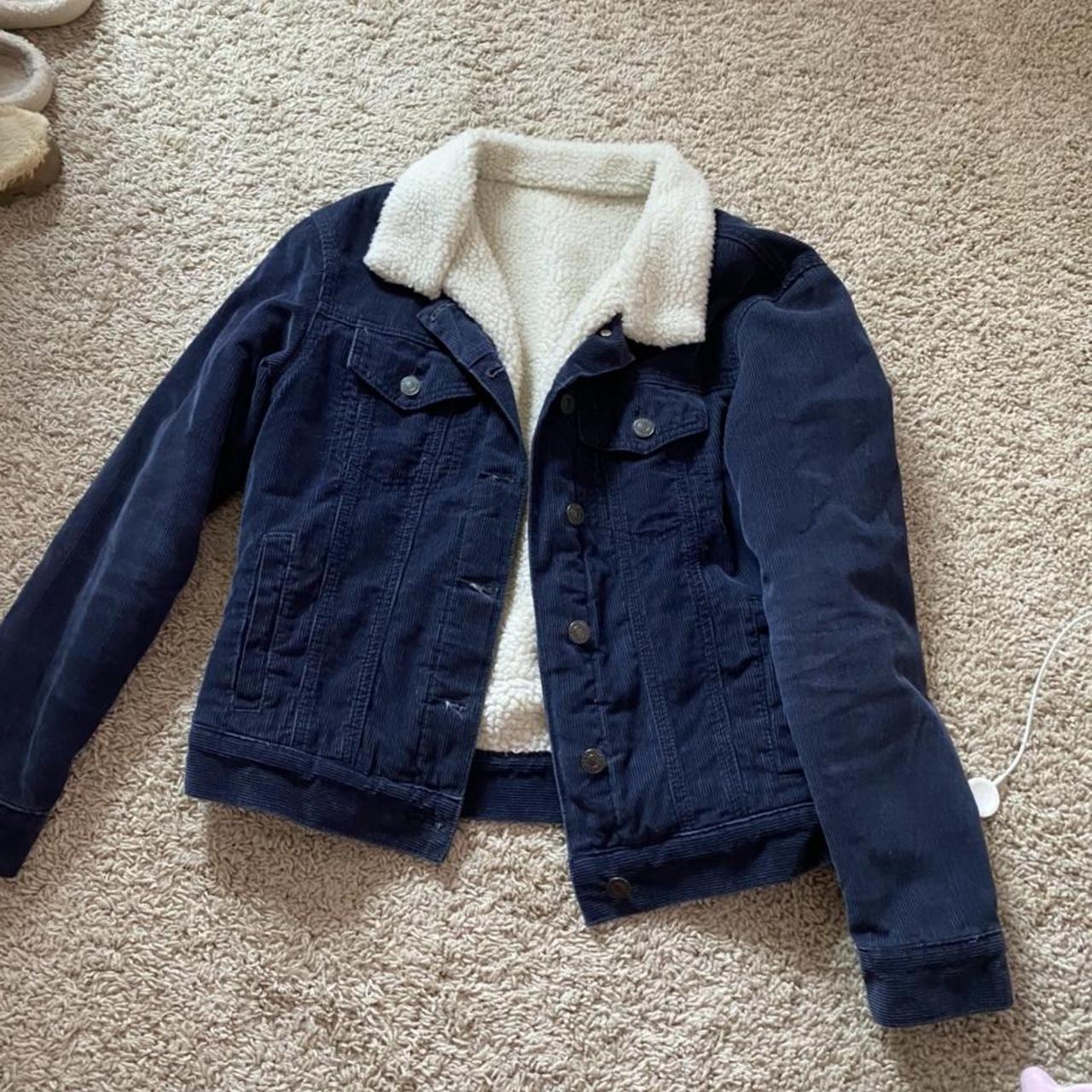 blue corduroy sherpa jacket