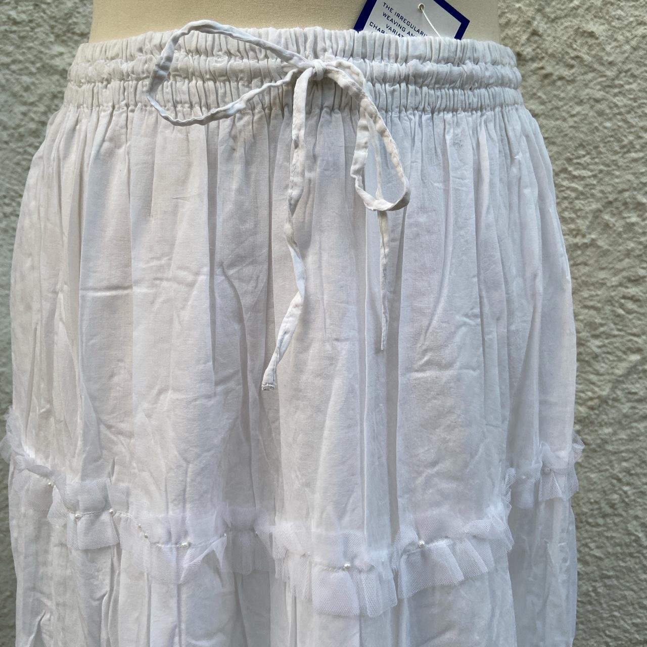 Vintage White Lace Skirt White flowy summer skirt... - Depop