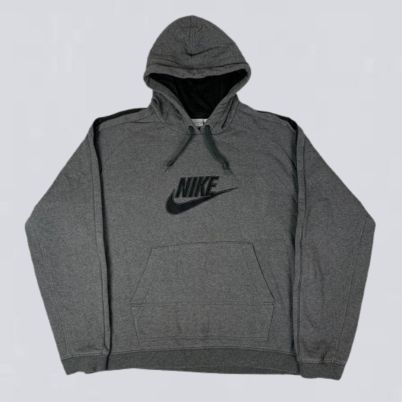Nike Men's Grey and Black Hoodie | Depop