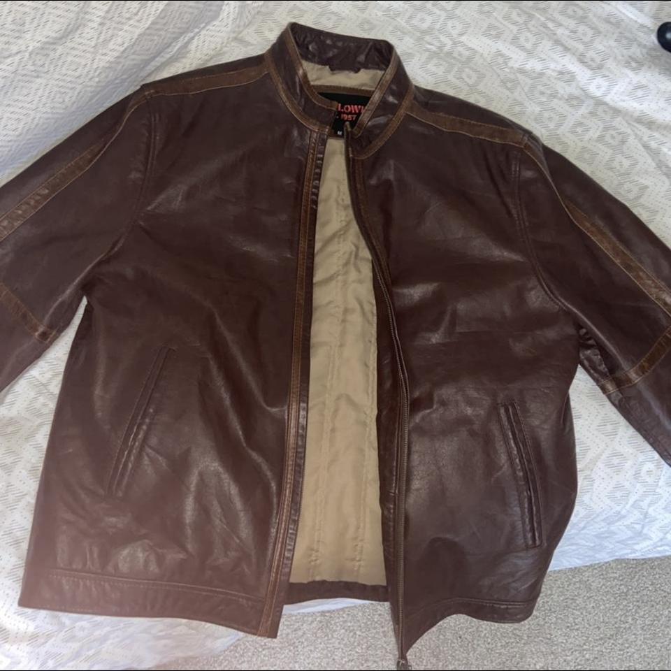 Vintage Oversized Cleveland Browns leather bomber - Depop