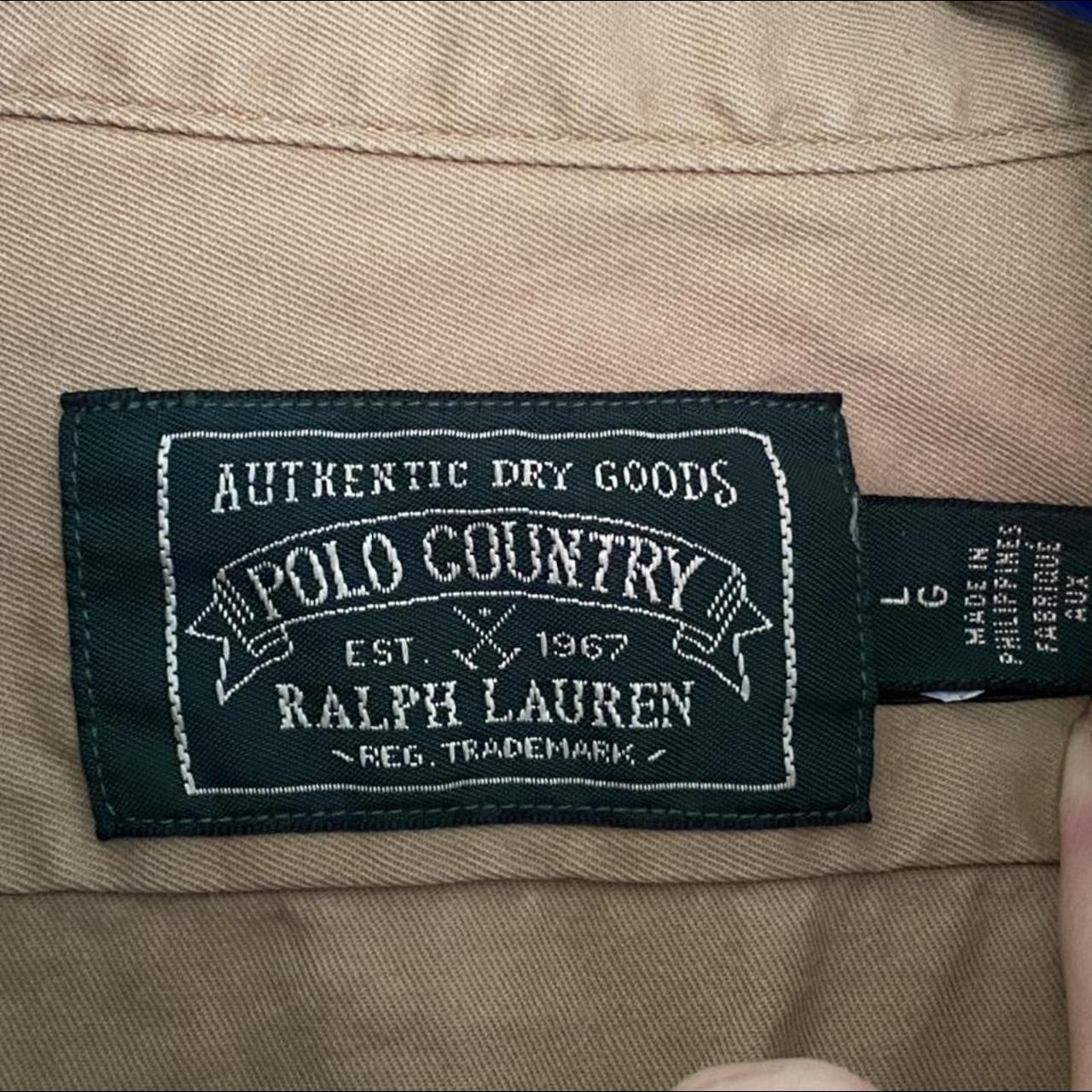 Polo Ralph Lauren Overshirt Long Sleeve in a beige... - Depop