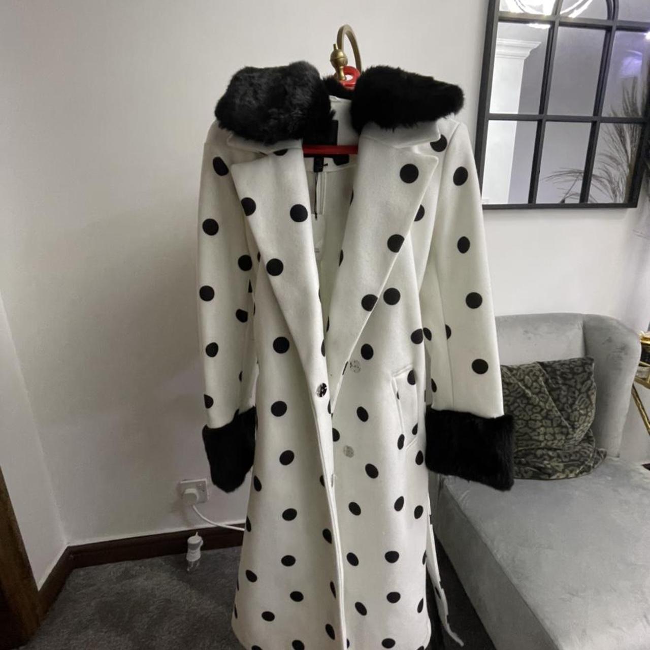 river island polka dot coat