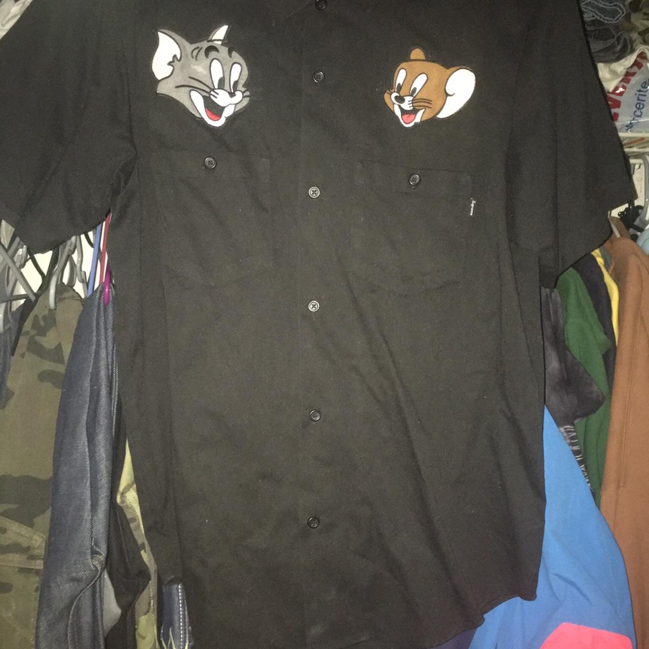 Supreme Tom & Jerry work shirt black , RARE , Sz L, No...