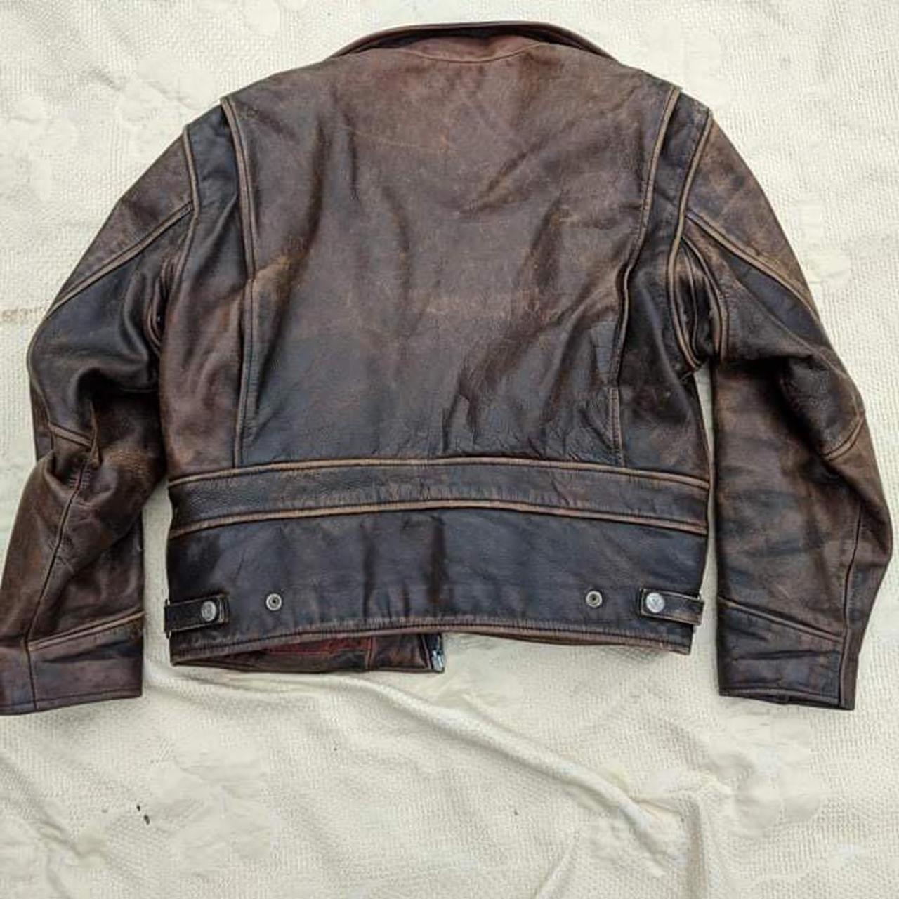 Harley Davidson 90s leather jacket Large 44” chest - Depop