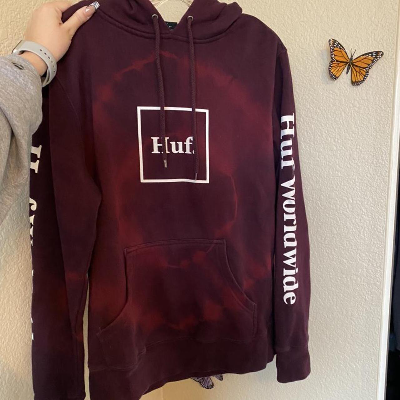 Huf burgundy shop hoodie