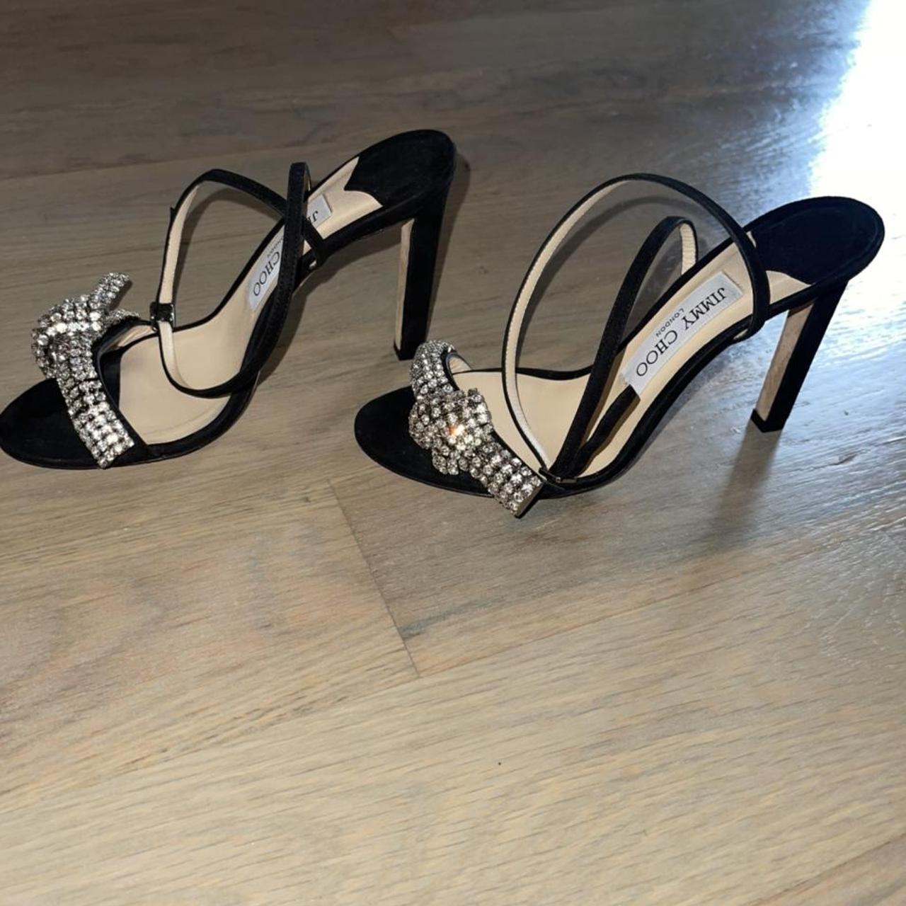 Jimmy choo Thyra 100 sandal, Black Suede