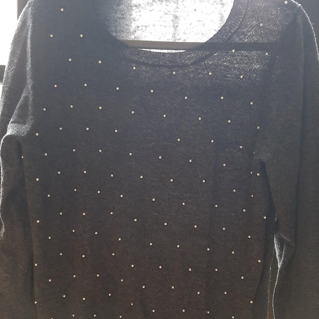 Fine knit jumper with small pearls. One missing. ... - Depop