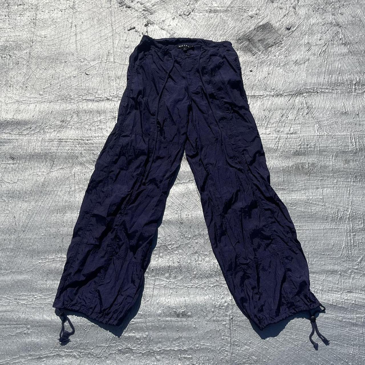motel parachute pants in navy size XS— 30” relaxed... Depop