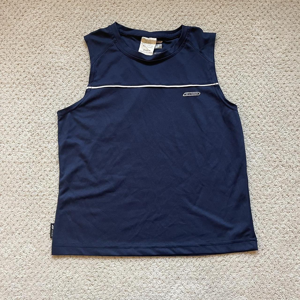 Reebok Women's Navy and White Vest Depop