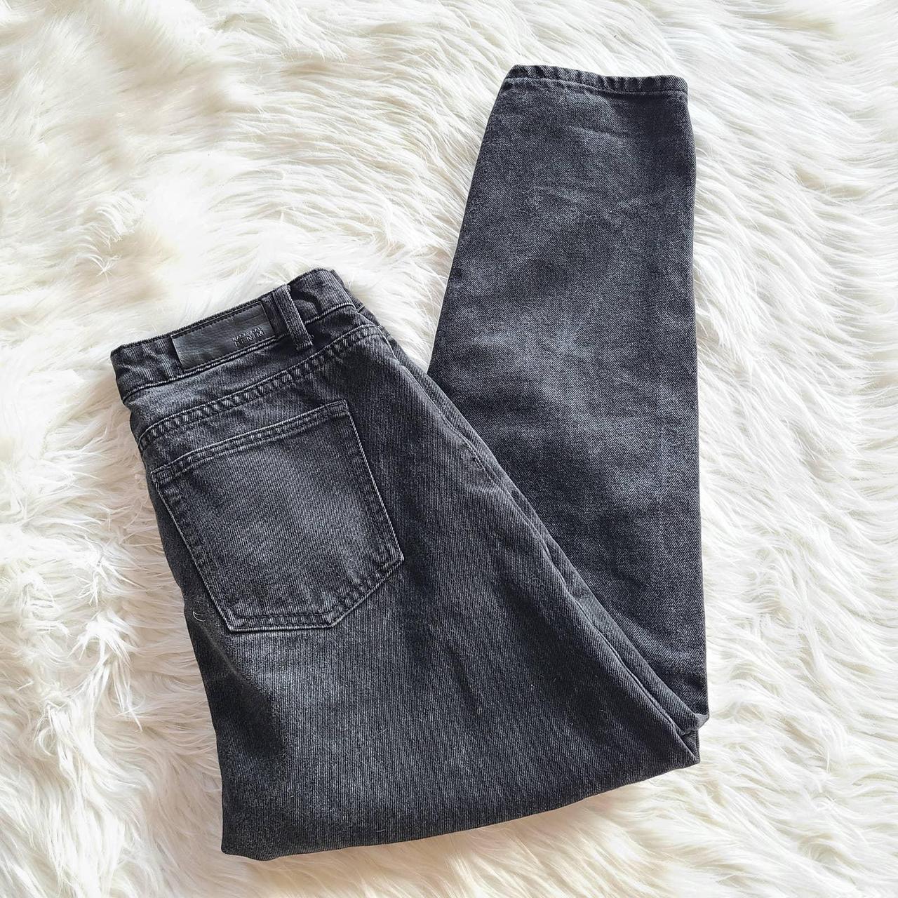 Nasty Gal Black Stone Wash Black Mom Jeans UK 12 US... Depop