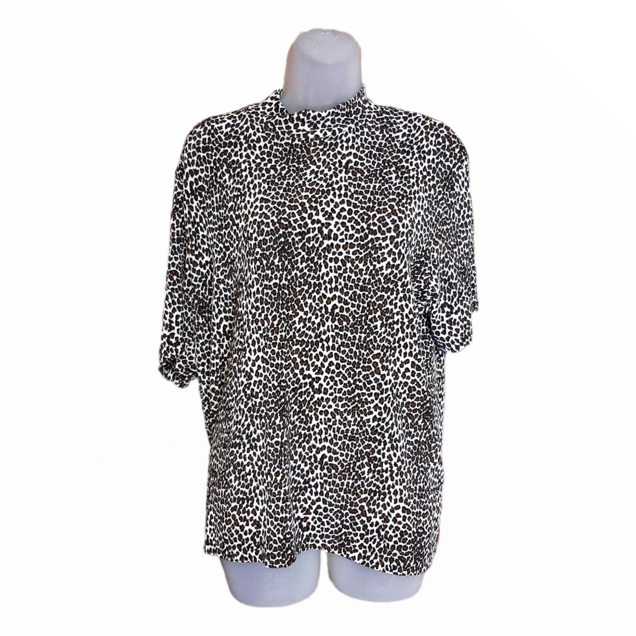 Vintage 90s Leopard Print Top sz 2X --- Excellent... - Depop