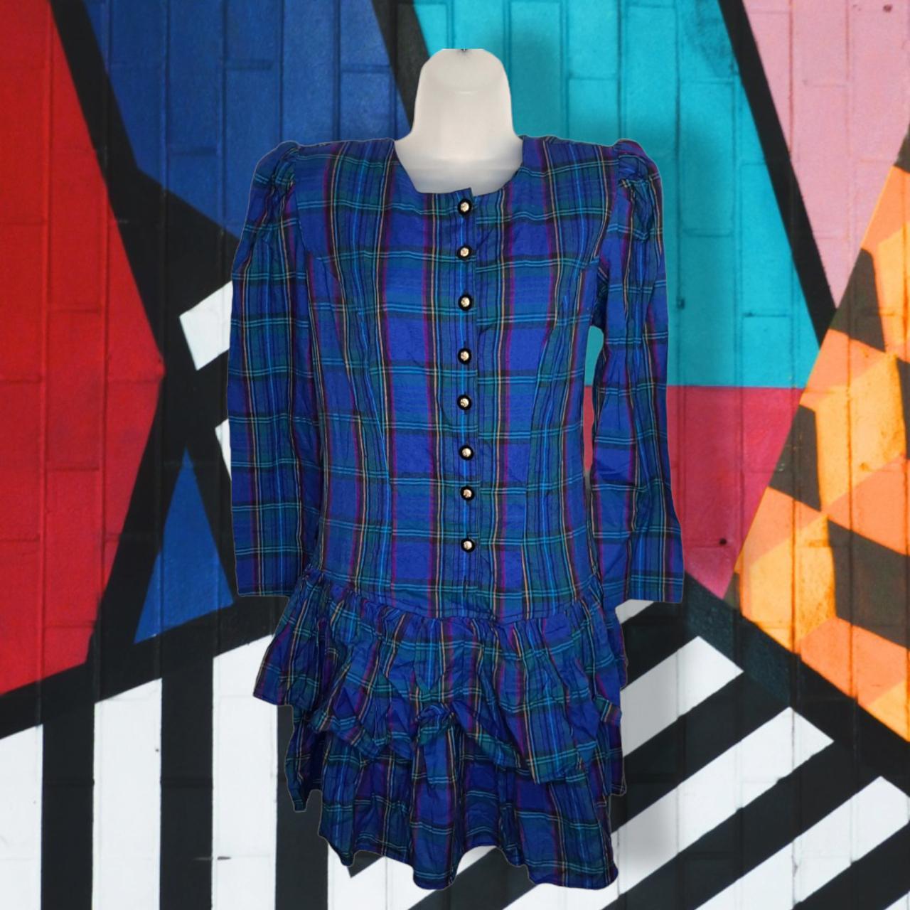 80s clearance plaid dress