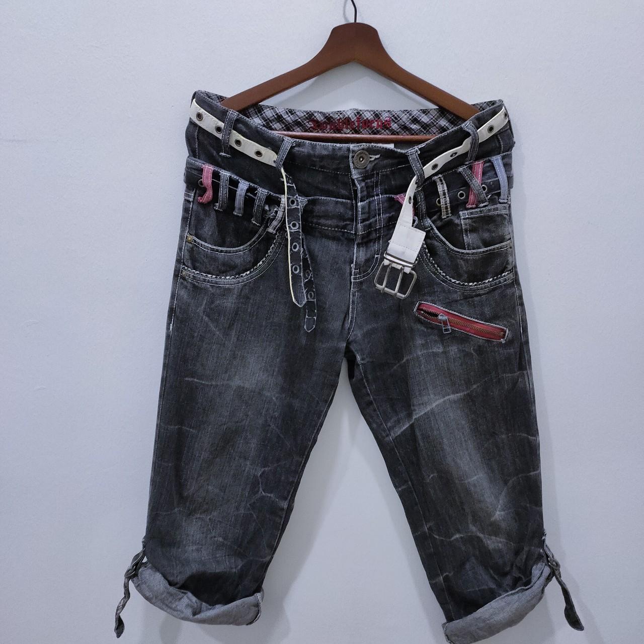 Men's Red Plaid Tartan Patchwork Punk Jeans