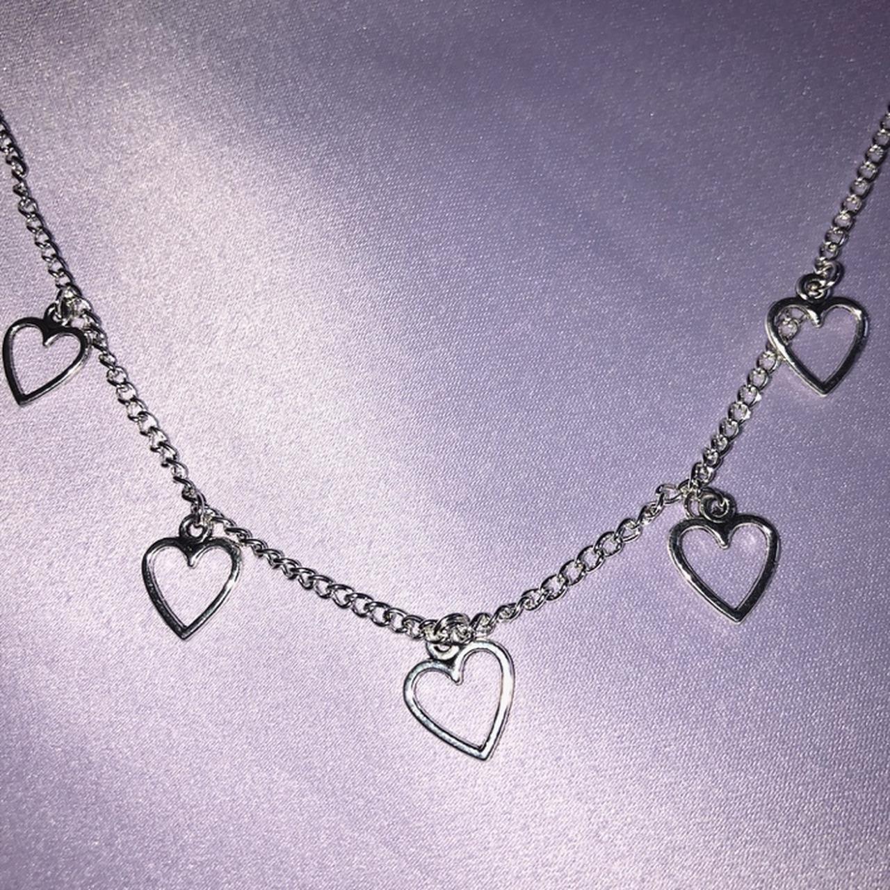 Handmade Silver Plated Heart Charm Necklace (x5... - Depop