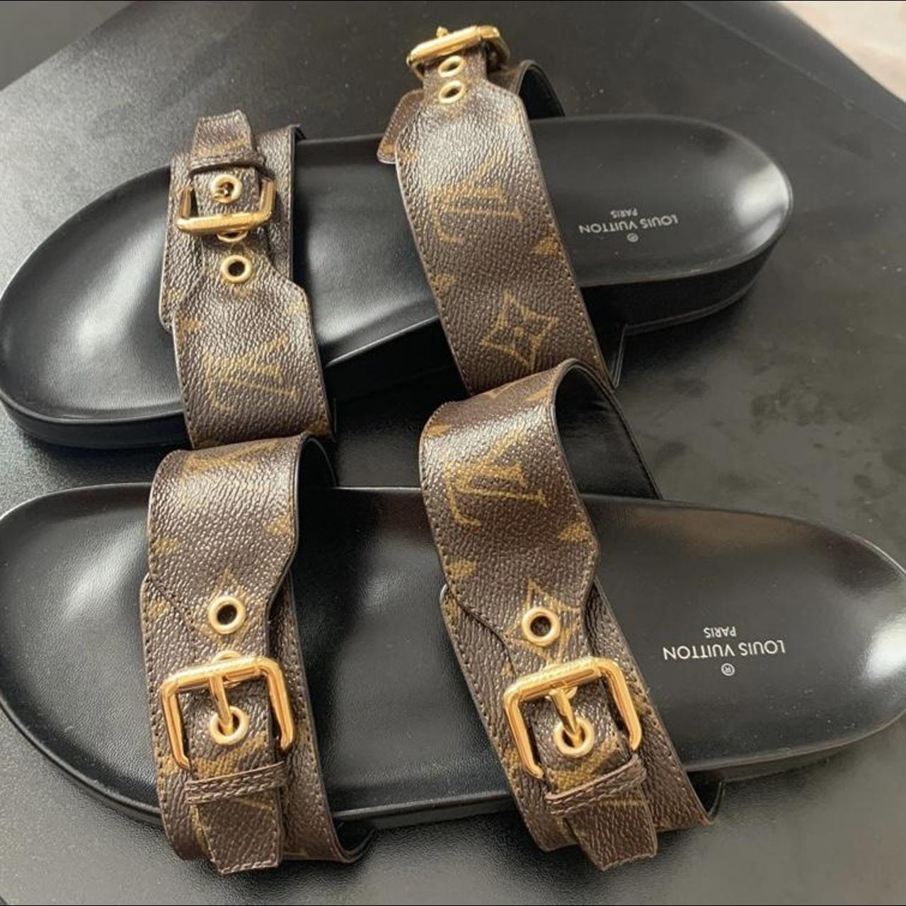 Authentic LV leather men Sandals - Depop