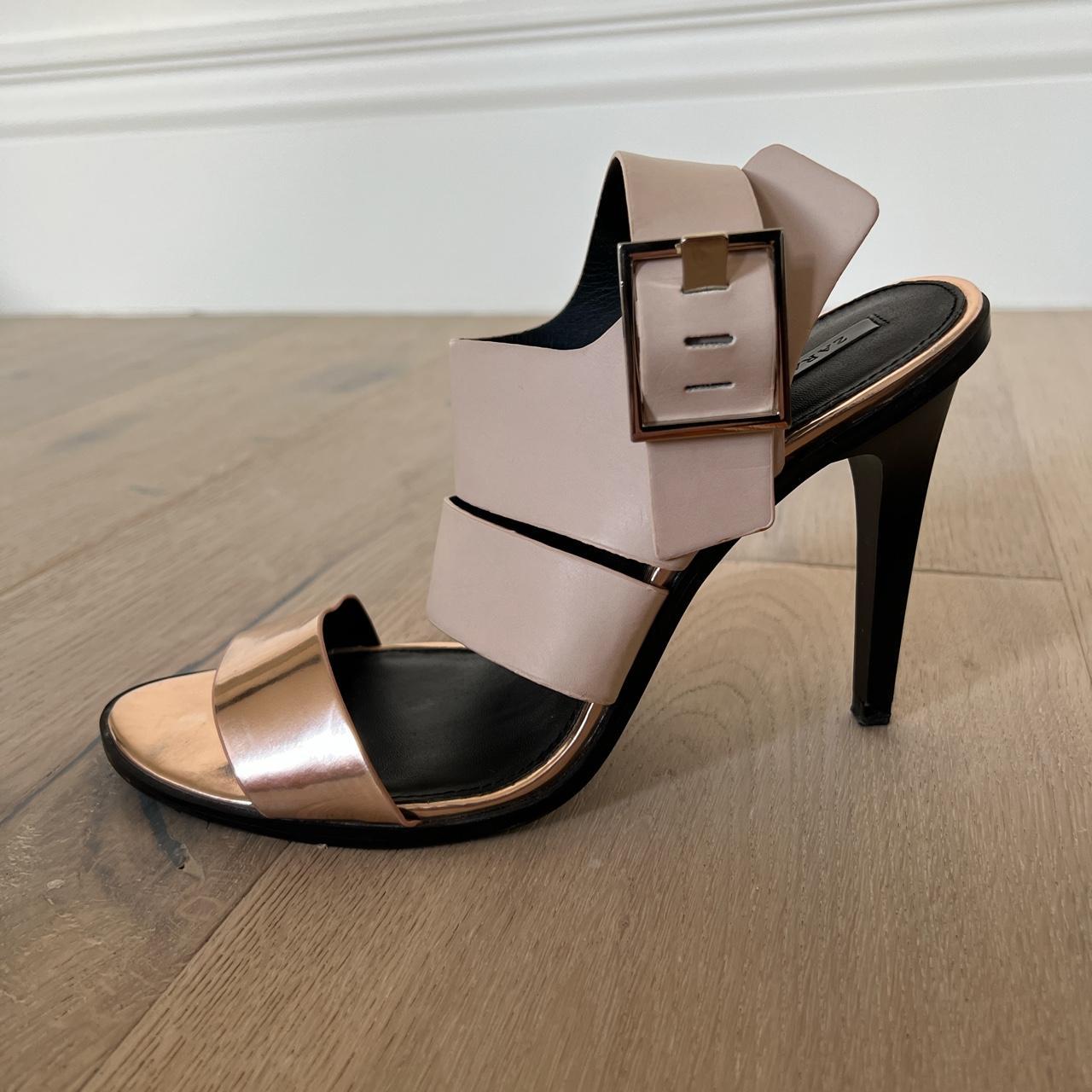 Zara rose gold store heels