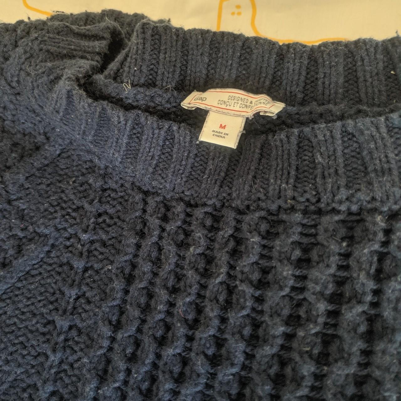 Dark navy blue knitted jumper from GAP, size M. It... - Depop