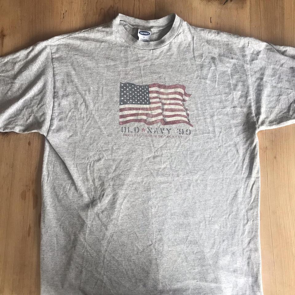 Vintage Old Navy 2000 American Flag Tee Size S Pit - Depop