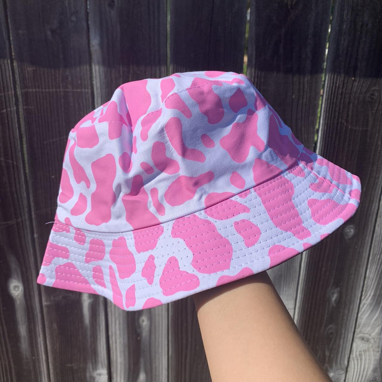 strawberry cow print bucket hat